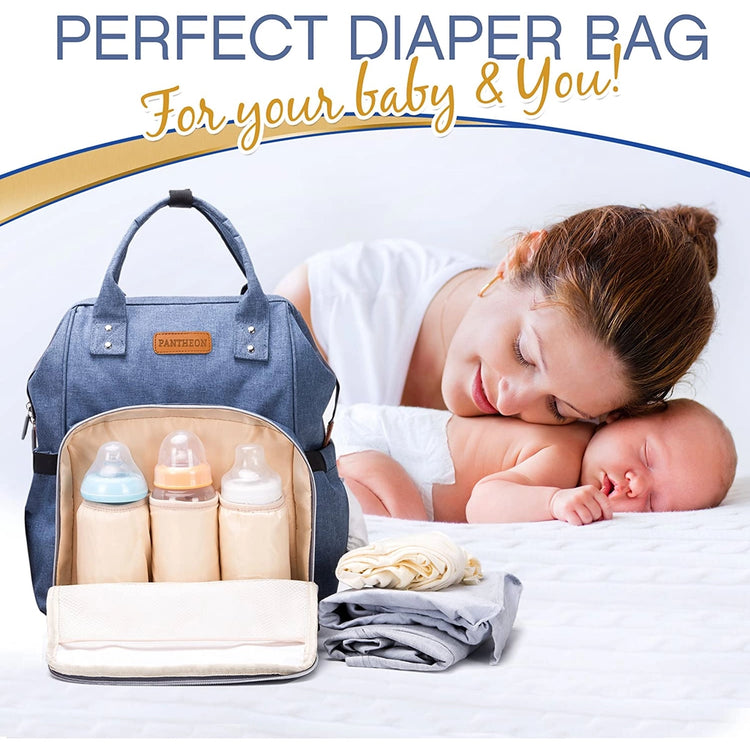 Multi-function Baby Diaper Bag with USB Charger Port