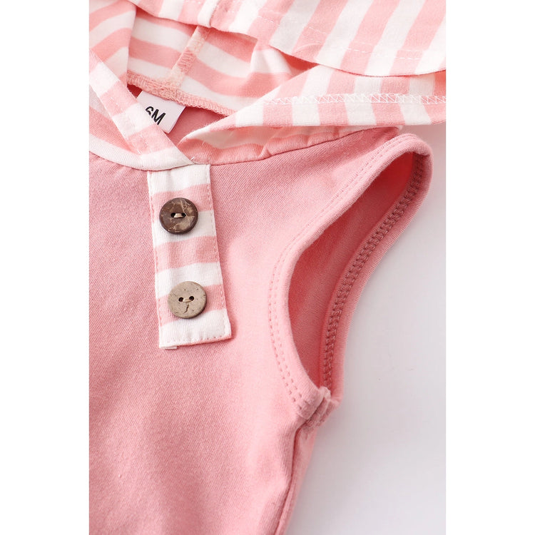 Stripe hoodie baby girl shorts set