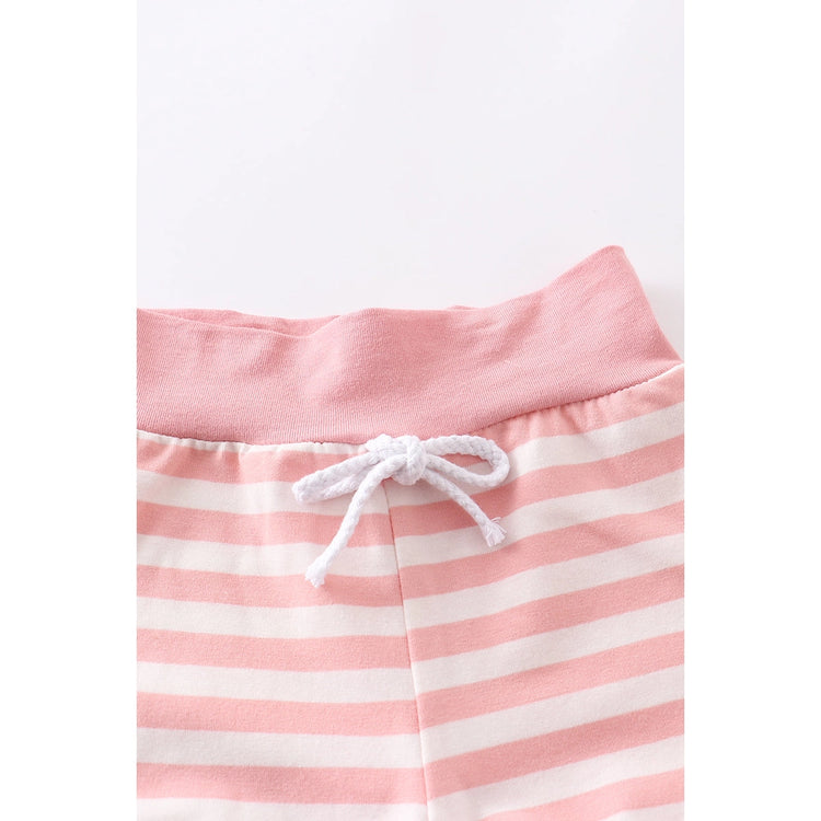 Stripe hoodie baby girl shorts set