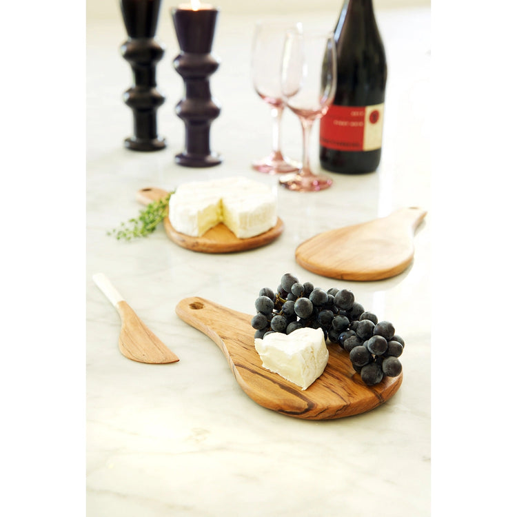 Wild Olive Wood Round Fromage Tray