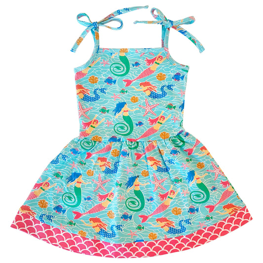 Mermaid Sea Life Aqua Dress Size 7/8