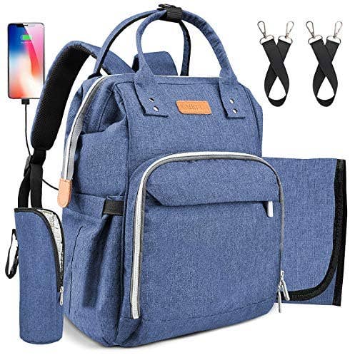 Multi-function Baby Diaper Bag with USB Charger Port