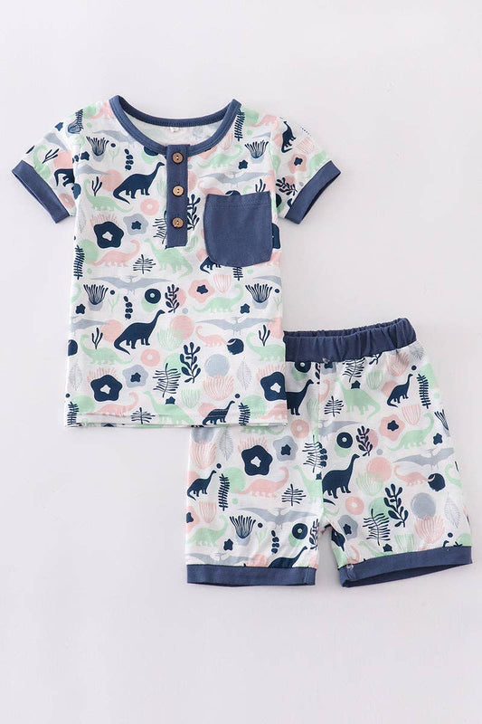 Dinosaur lounge shorts set