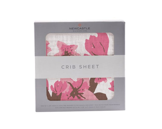 Cherry Blossom Bamboo Muslin Crib Sheet