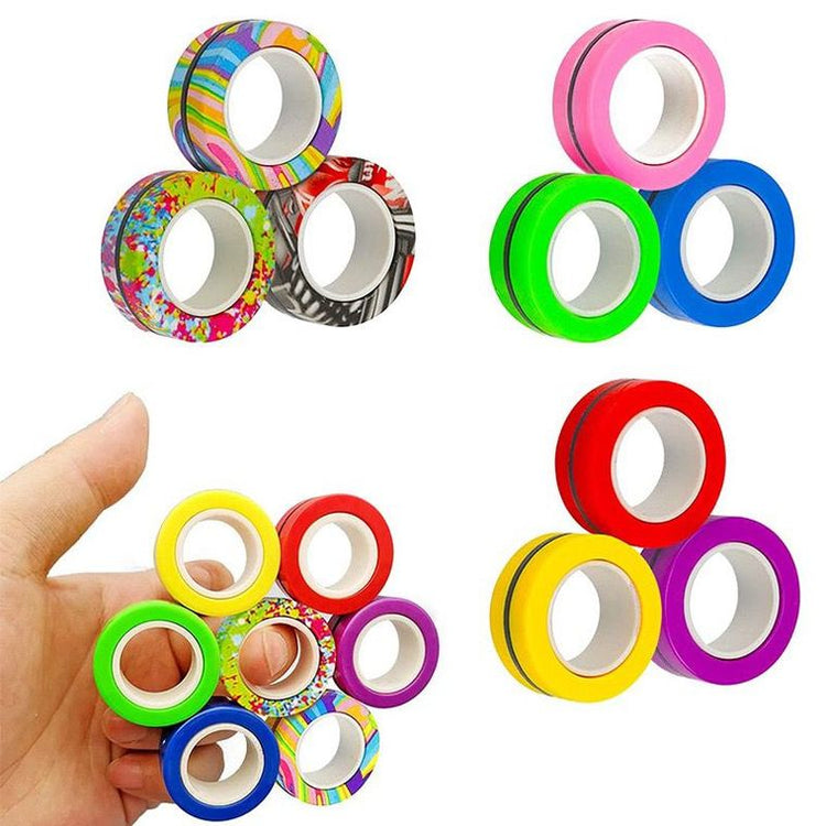 Multi Colored Fingers Magnetic Rings | Fidget Spinner Toy