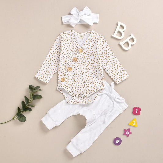 Sweet Baby Girl 3 Pc Set - Bodysuit, Pants, Headband