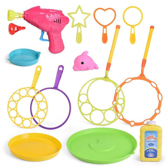 14 Pcs Big Bubbles Maker Giant Bubble Wands with Solutions