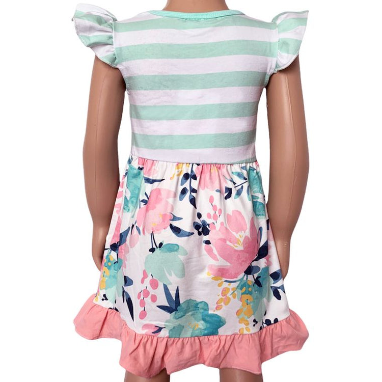 Girls Shabby Spring Pastel Easter Floral Dress - 5T