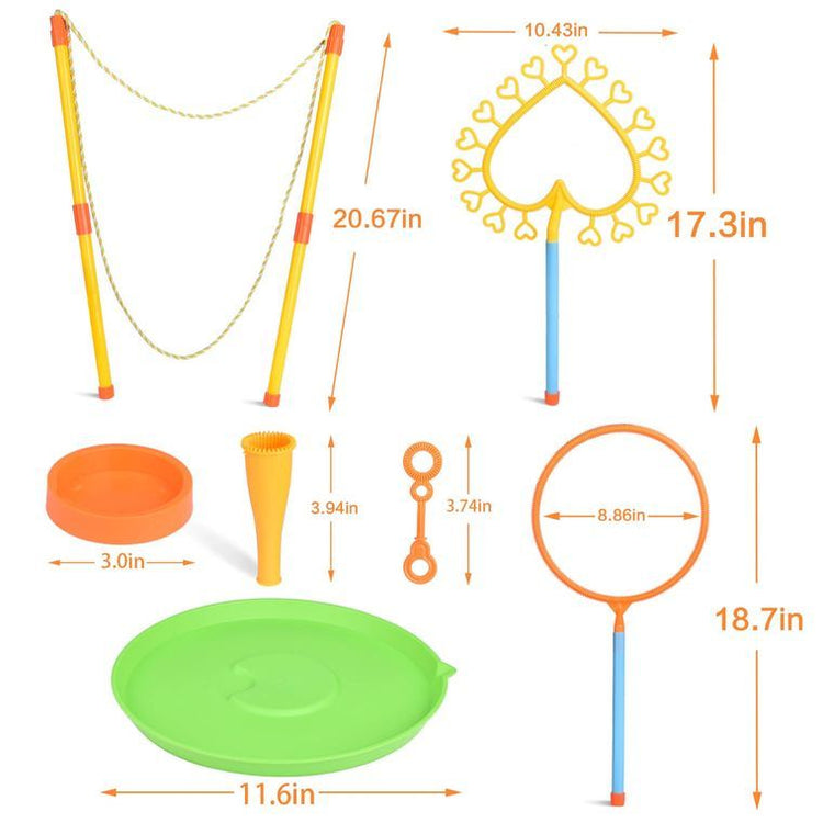 10 Pack Giant Bubble Wands Set with Bubble Solution