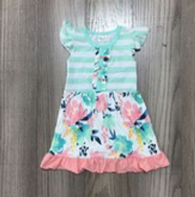 Girls Shabby Spring Pastel Easter Floral Dress - 5T