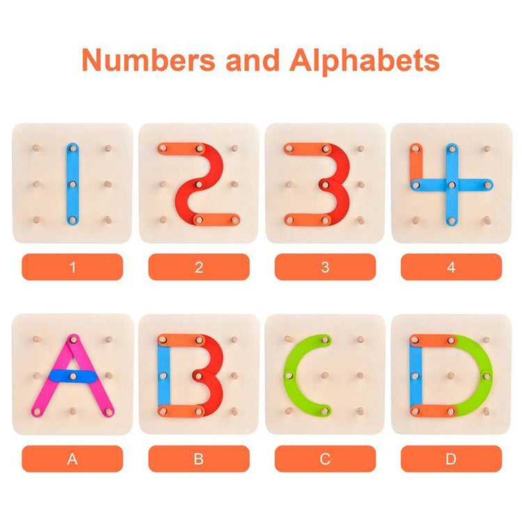 27 PCs Preschool Learning Toys Stacking Blocks Wooden Letter