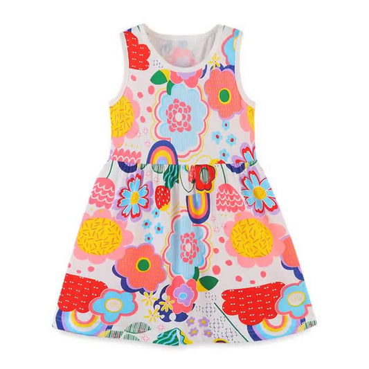 Summer Girls Dress Cartoon Printed